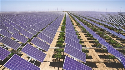 <p>　　月牙湖鄉光伏發電。（本版圖片均由興慶區委宣傳部提供）</p>